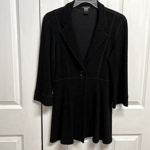 Eva Varro Black Mid Sleeve One Button Light Jacket Size M